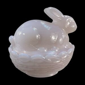 Charming White Bunny Ceramic Dish
